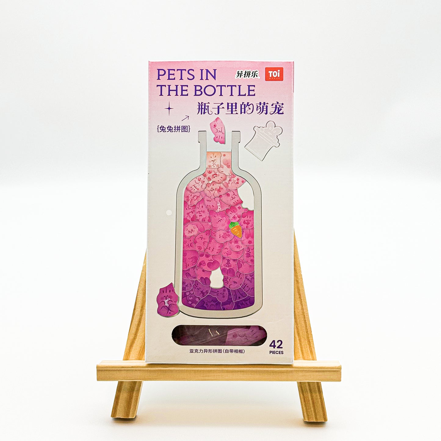 PETS IN THE BOTTLE Bunny Animal Shaped Acrylic Puzzle