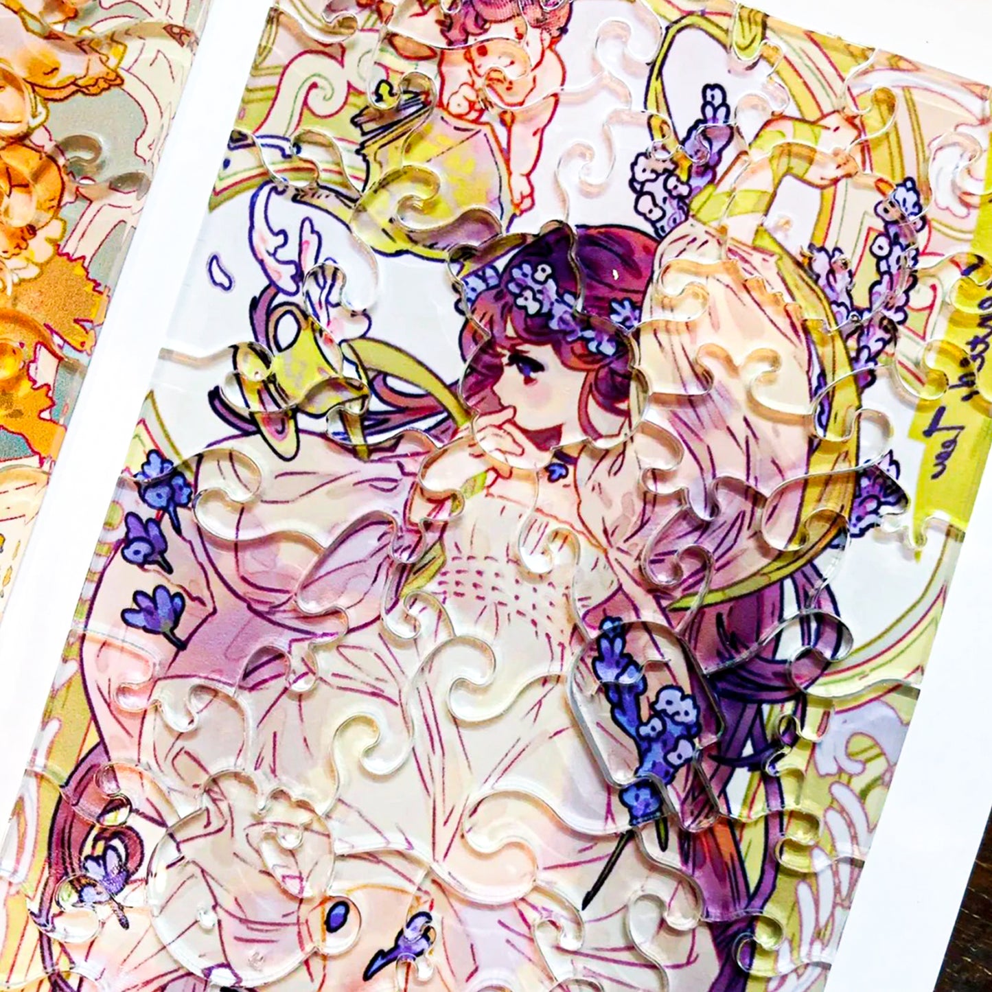 Goddess Tea Party Lavender Tea Irregular Acrylic Puzzles