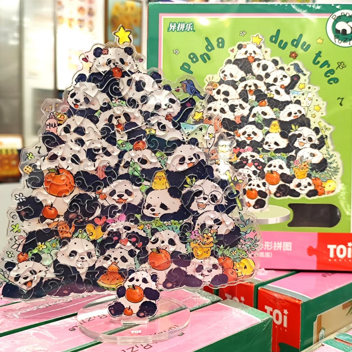 Chubby Panda Tree 69 Piece Acrylic Puzzle