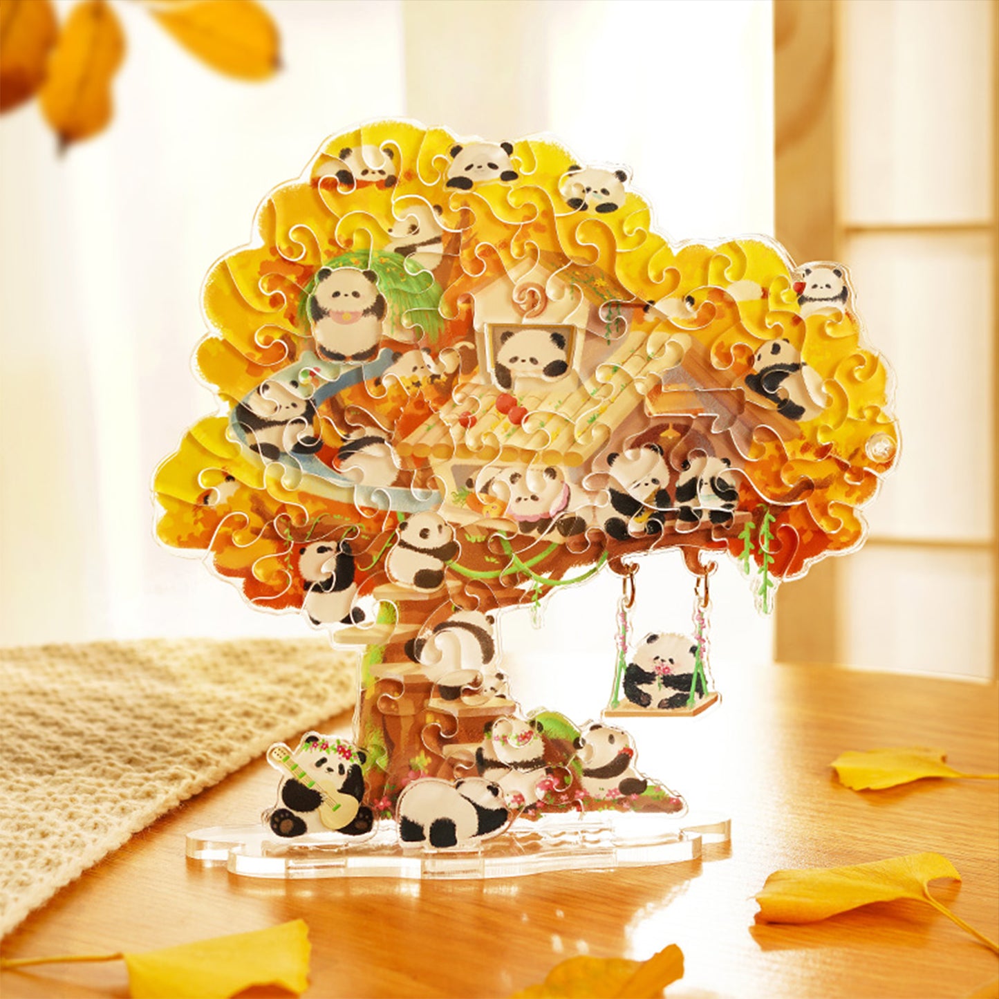 Panda Swing Tree 70 Piece Acrylic Puzzle