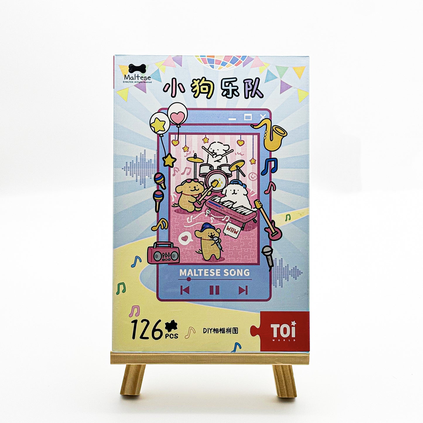 Maltese Puppy Rock Band Acrylic Puzzle