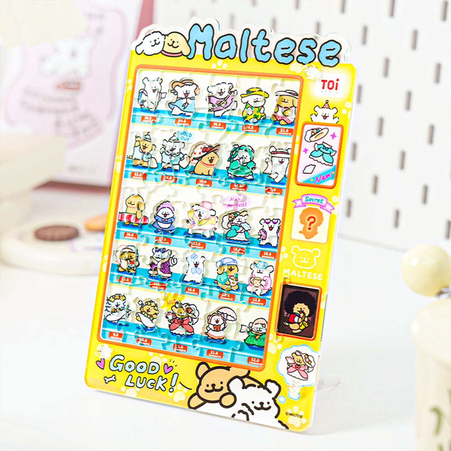 Infinite Snack Vending Machine Maltese Puppy Irregular Acrylic Puzzle