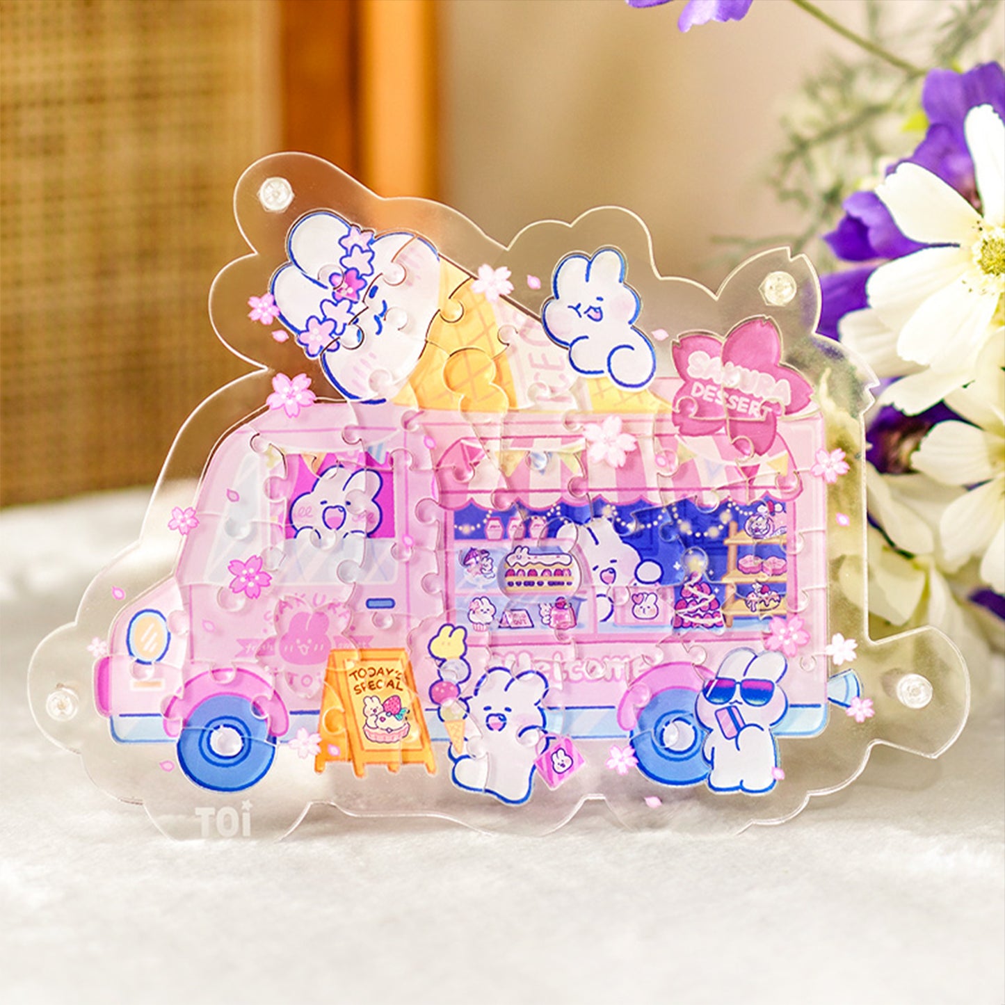 Sakura Sweet Dessert Cart Acrylic Puzzle