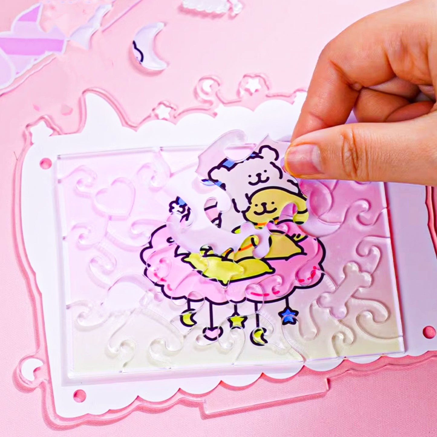 Maltese Puppy Memory Frame Series Good Night Acrylic Puzzle