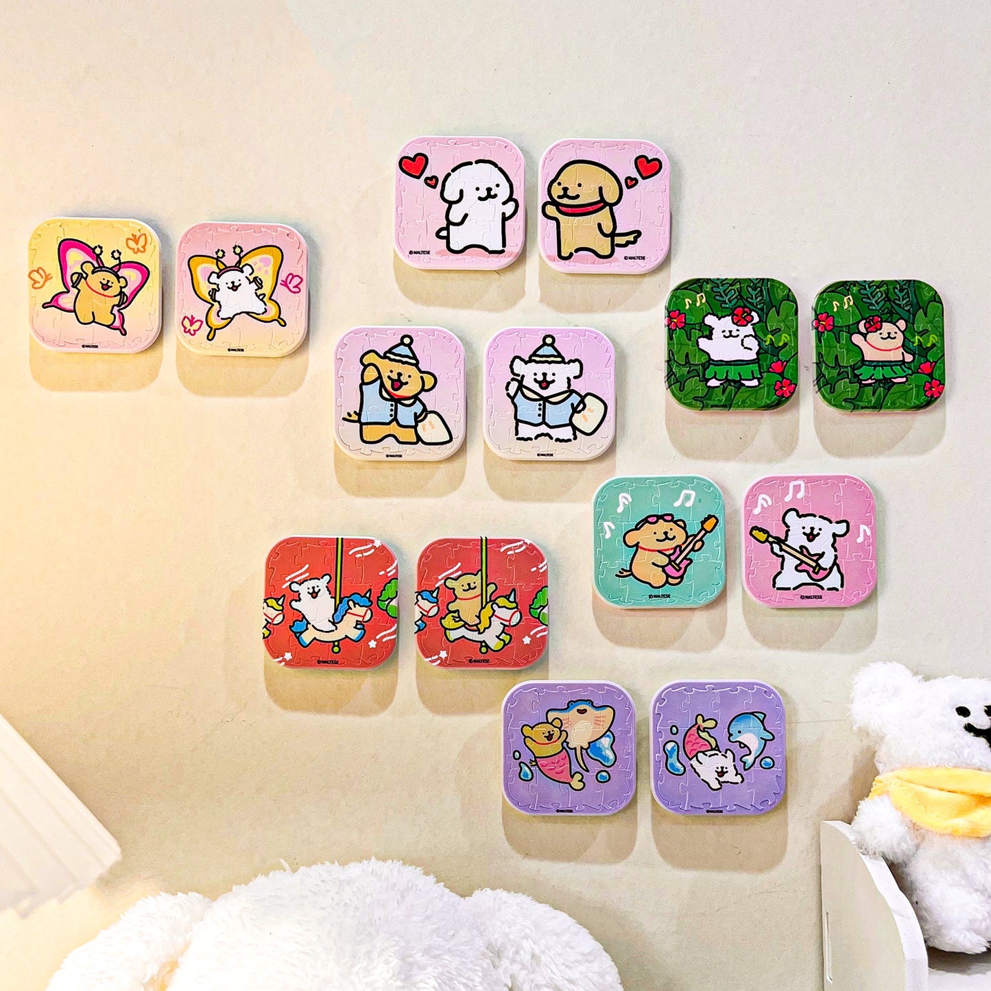 Maltese Blind Box Fridge Magnet Badge Puzzle