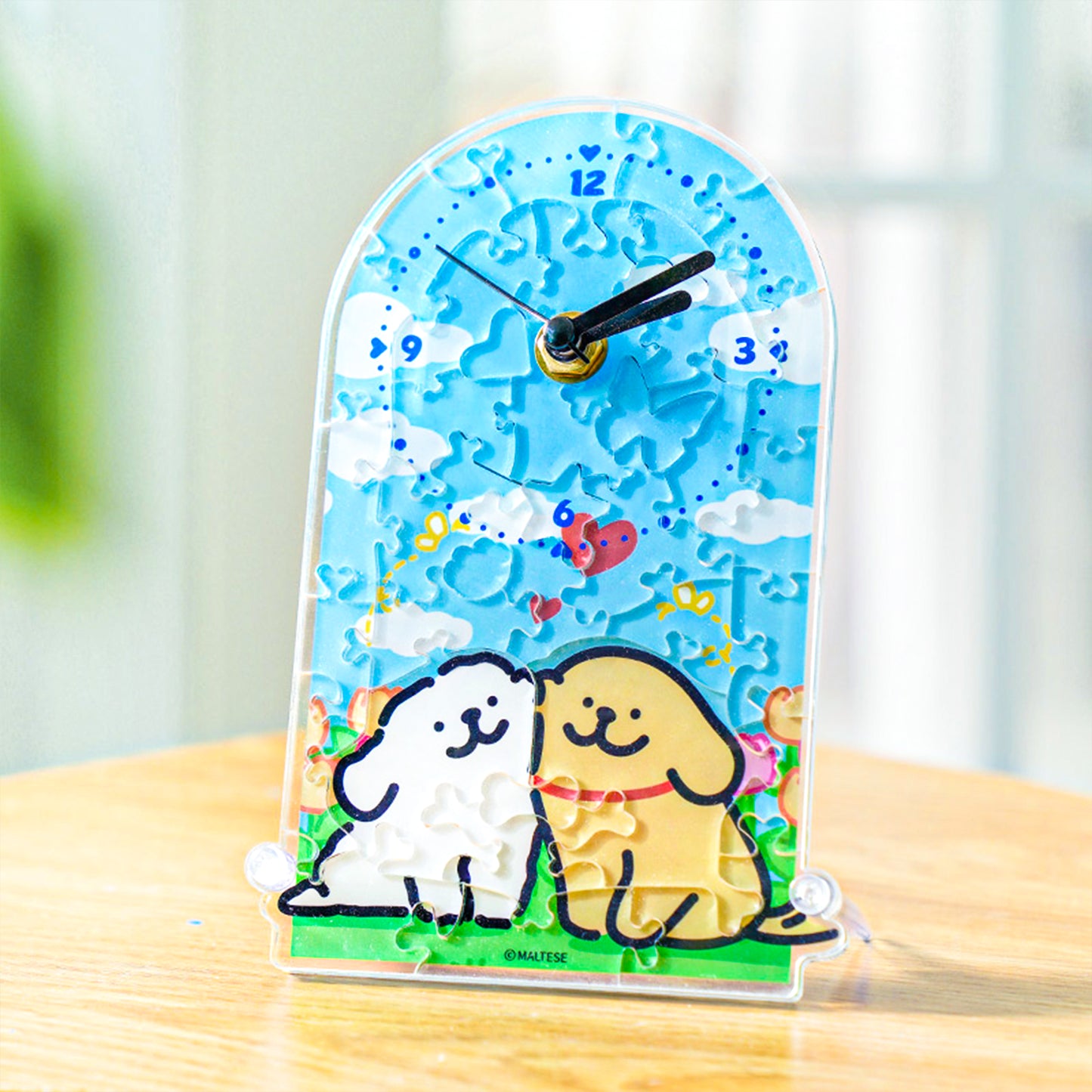 Maltese Sweet Memories Acrylic Puzzle-DIY Unique Clock