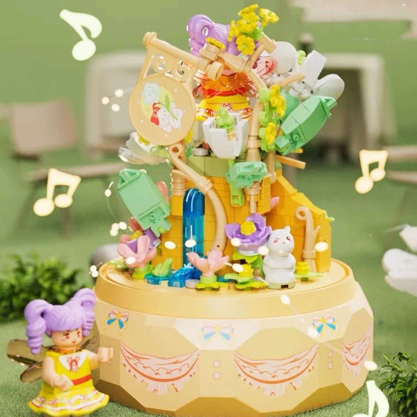Flower Fairy Small Particle Building Block Music Box