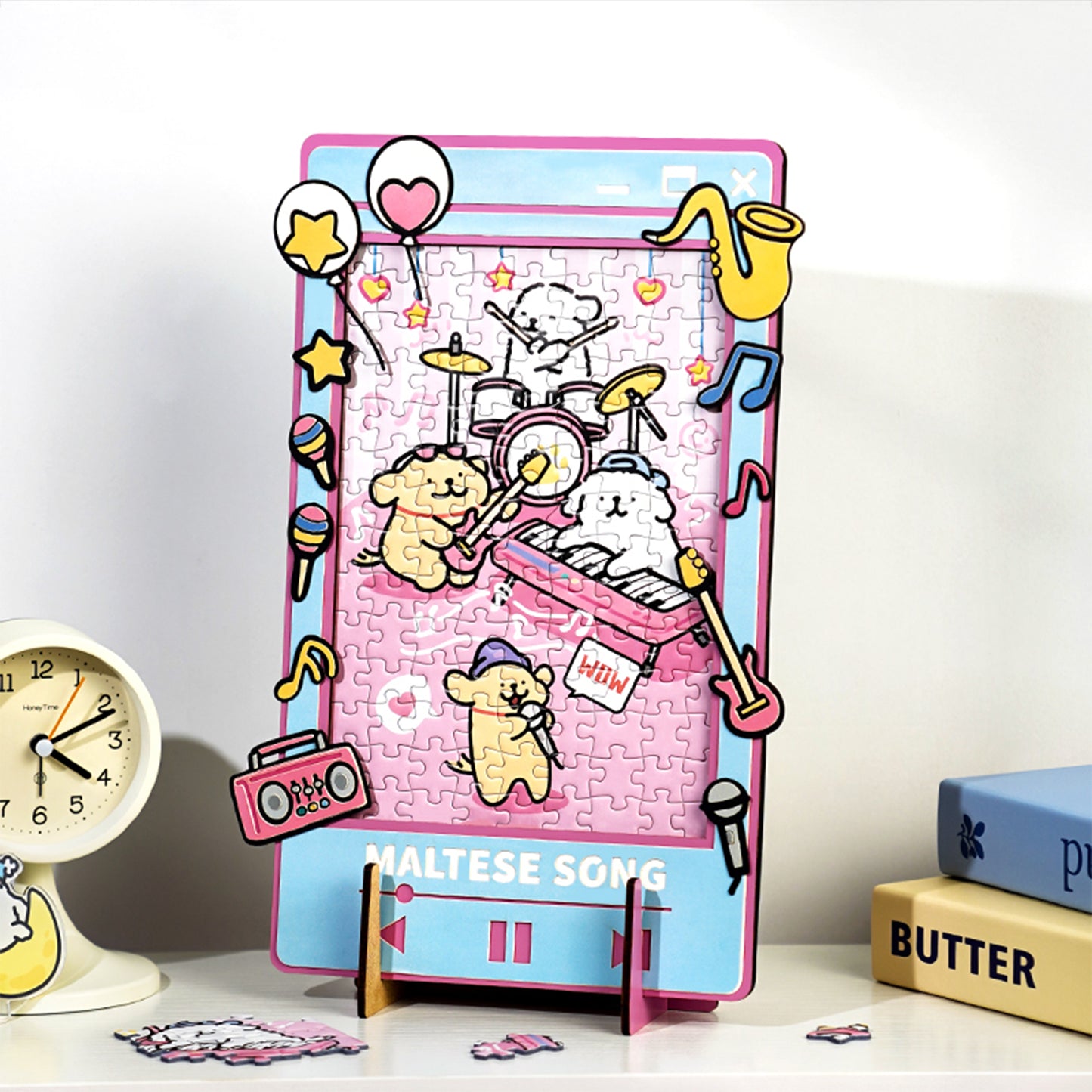 Maltese Puppy Rock Band Acrylic Puzzle