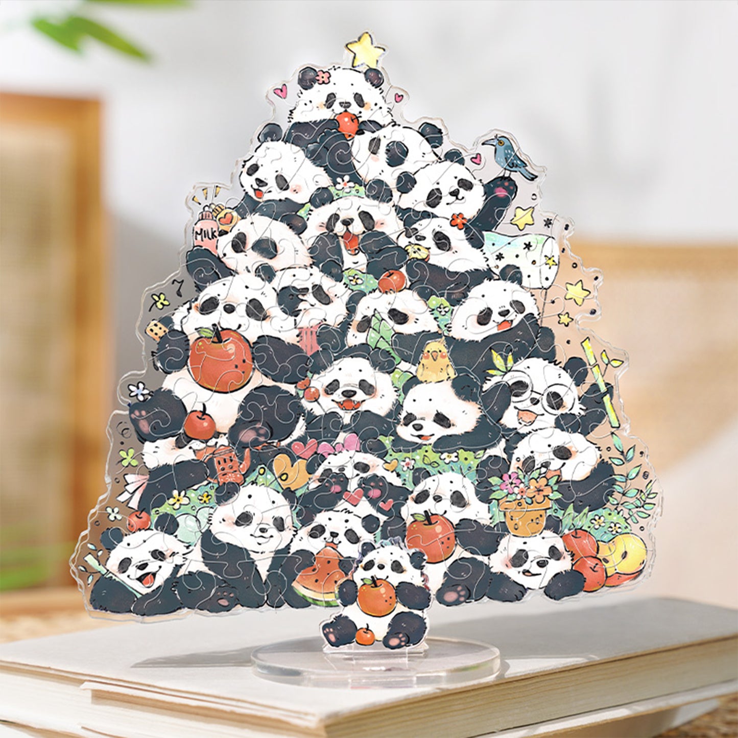 Chubby Panda Tree 69 Piece Acrylic Puzzle