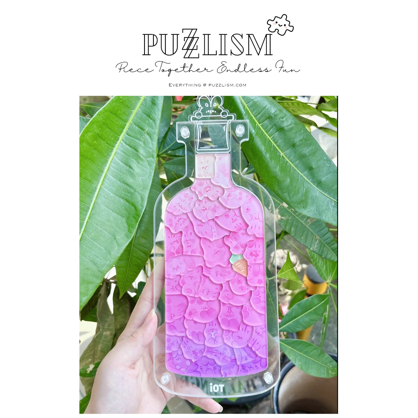PETS IN THE BOTTLE Bunny Animal Shaped Acrylic Puzzle