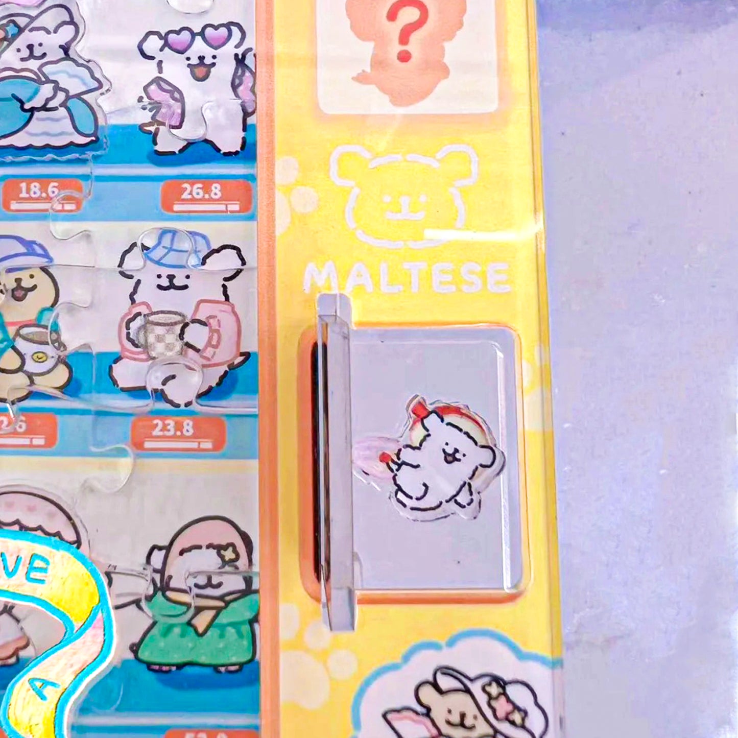 Infinite Snack Vending Machine Maltese Puppy Irregular Acrylic Puzzle