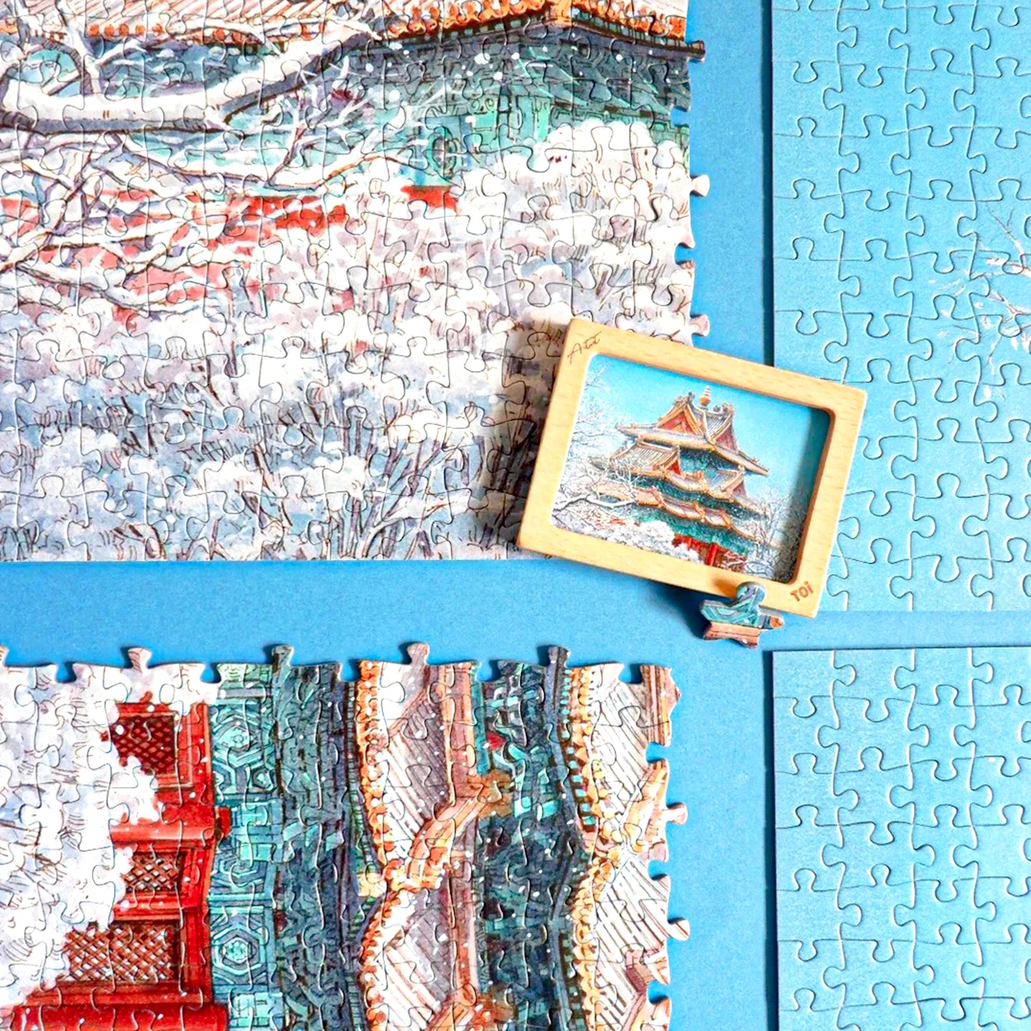 Snow Scene at the Forbidden City Corner Tower 1000 Piece Jigsaw Puzzle