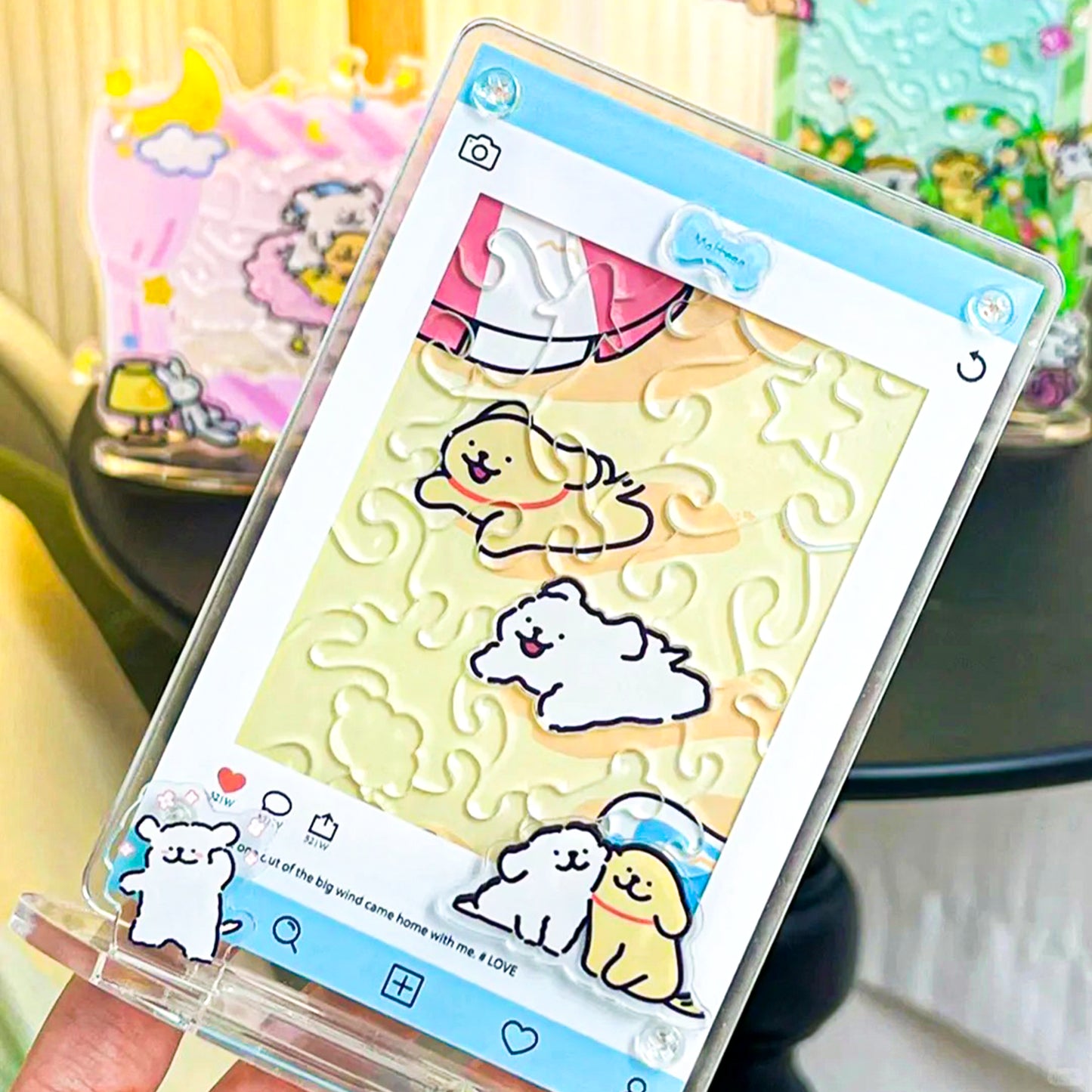 Maltese Memory Frame Series Run Puppy Run Acrylic Puzzle