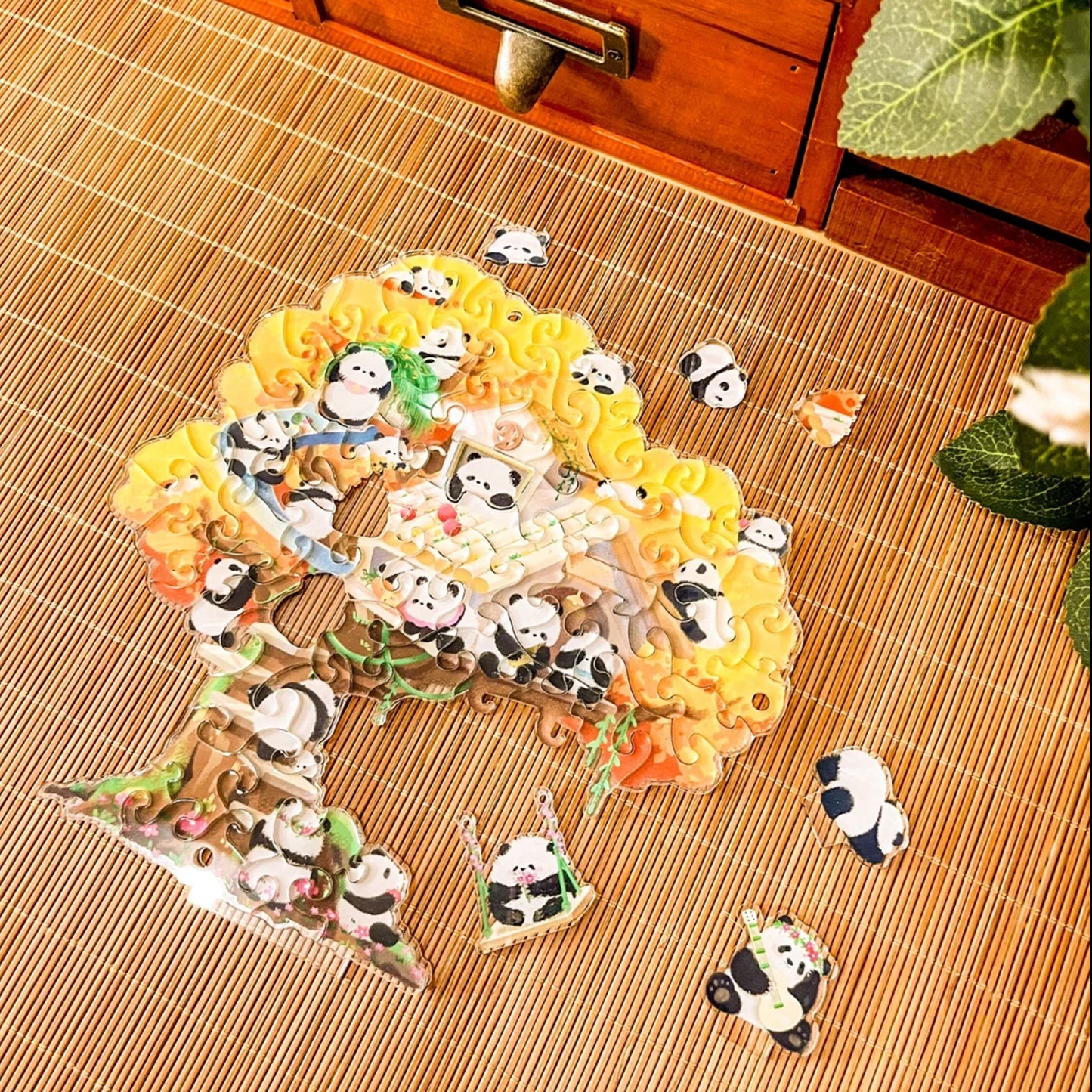 Panda Swing Tree 70 Piece Acrylic Puzzle