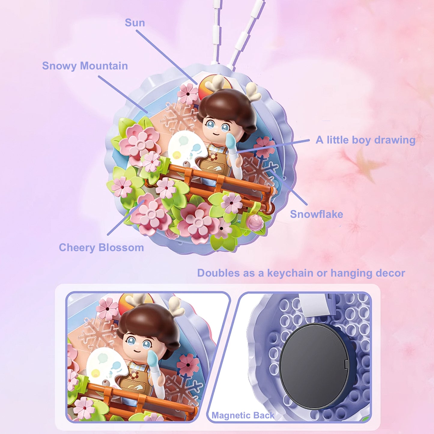 Sweet Cherry Blossom Fridge Magnet A