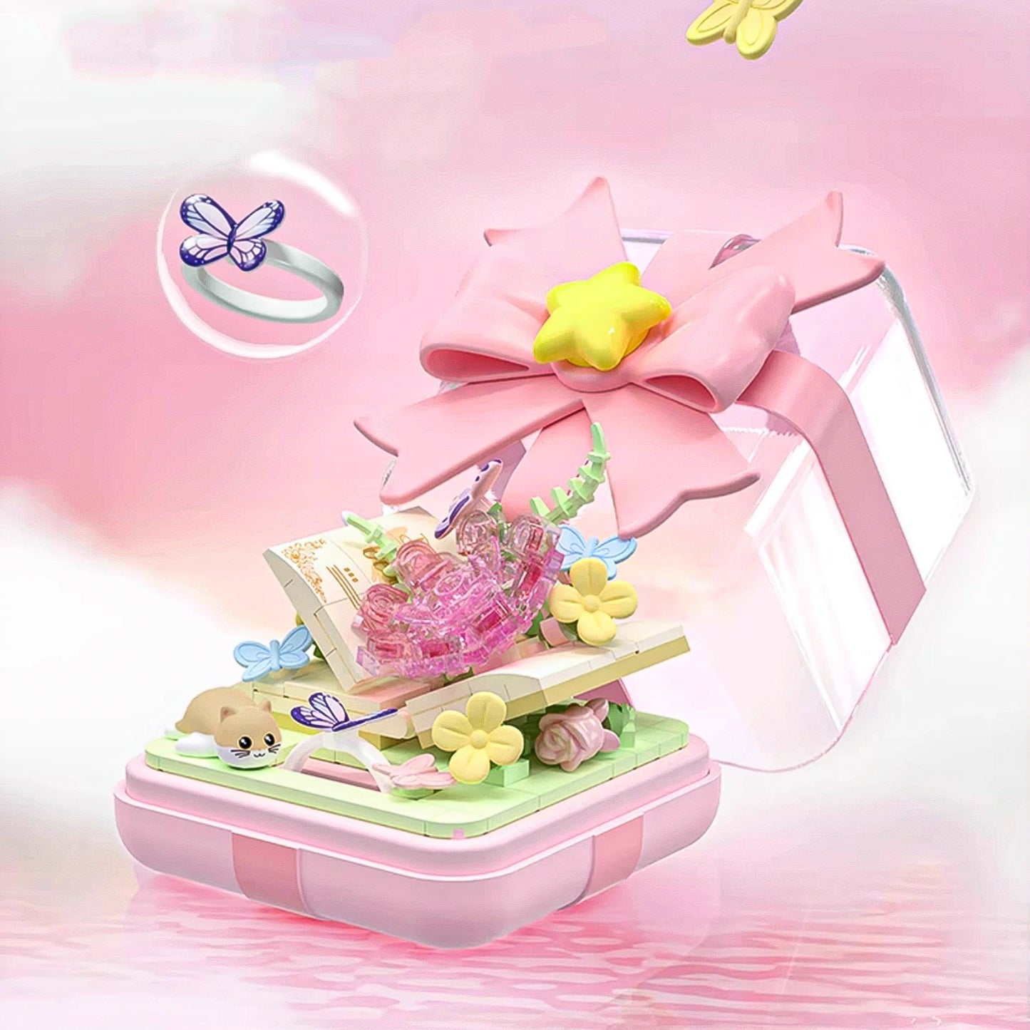 Star Wish Fingertip Romantic Continuation Building Block Set Ring Box