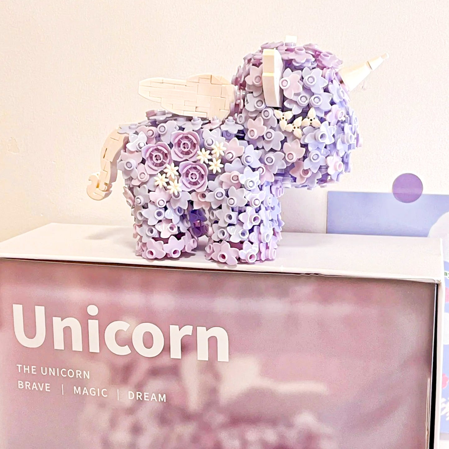 Unicorn Series Purple Starry Dream Display Building Block Set