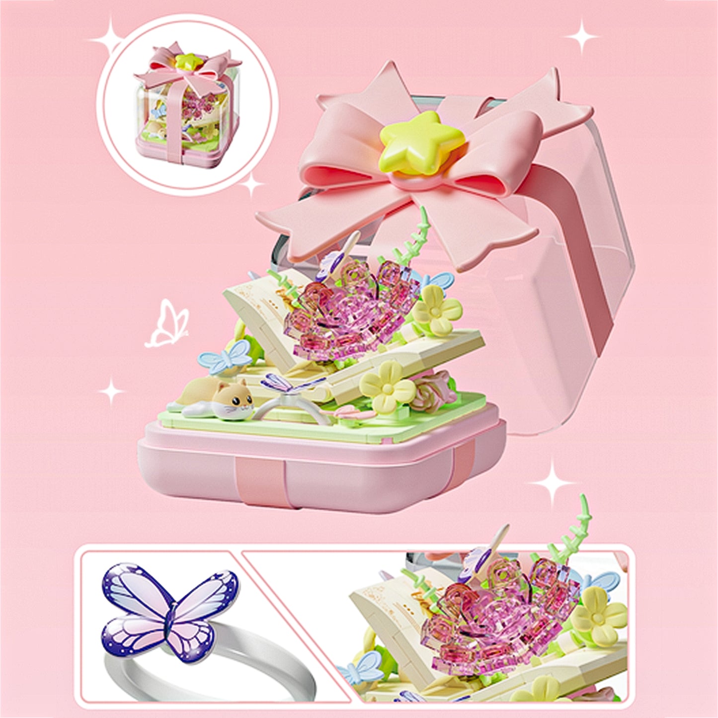 Star Wish Fingertip Romantic Continuation Building Block Set Ring Box