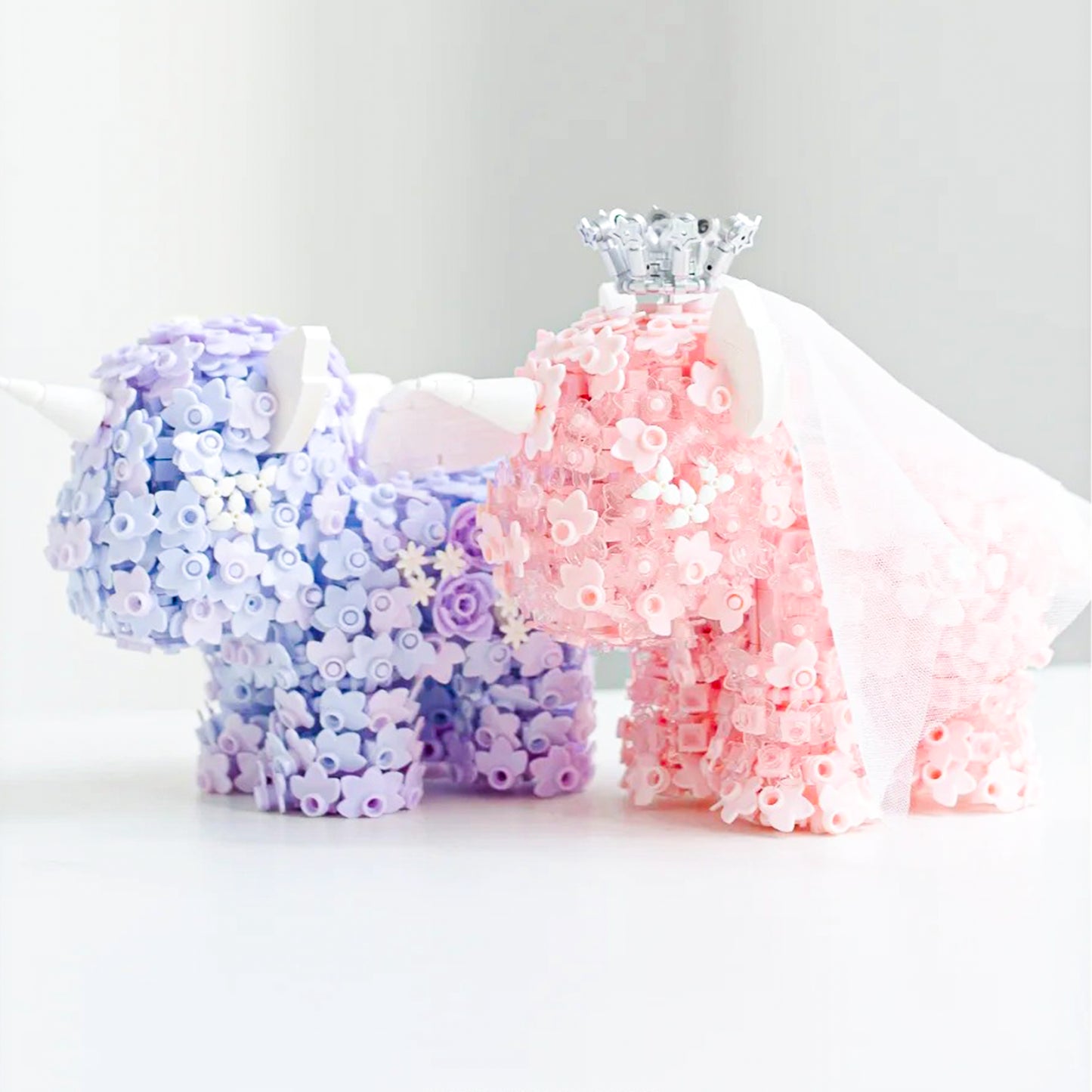 Unicorn Series Pink Fantasy Glow Display Building Block Set