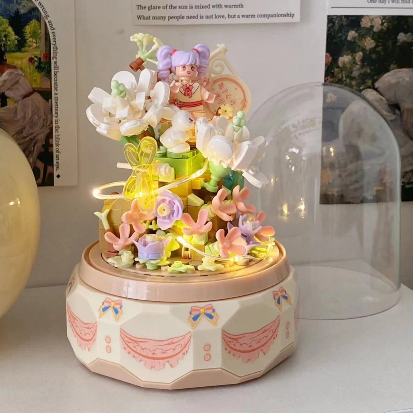 Flower Fairy Small Particle Building Block Music Box