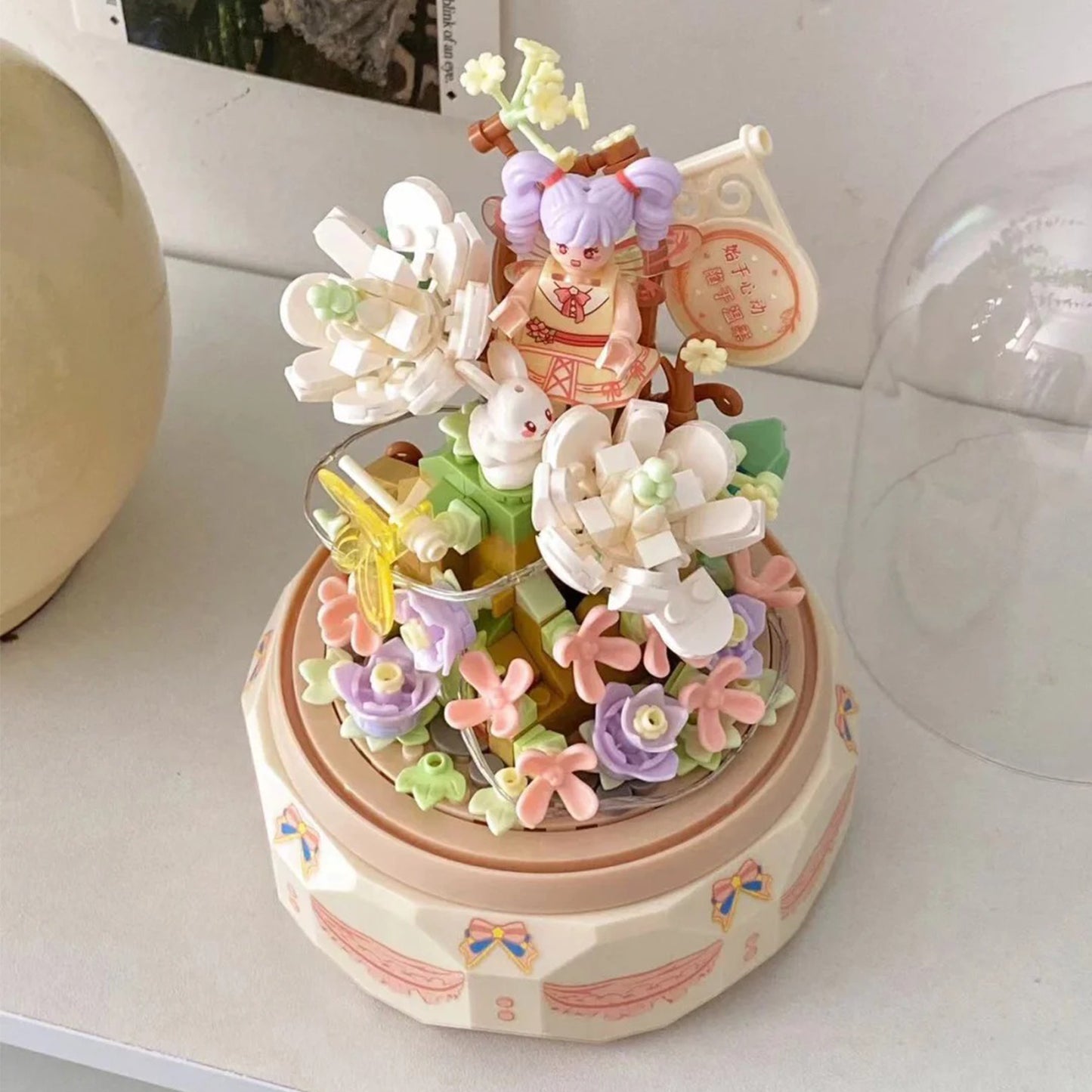 Flower Fairy Small Particle Building Block Music Box