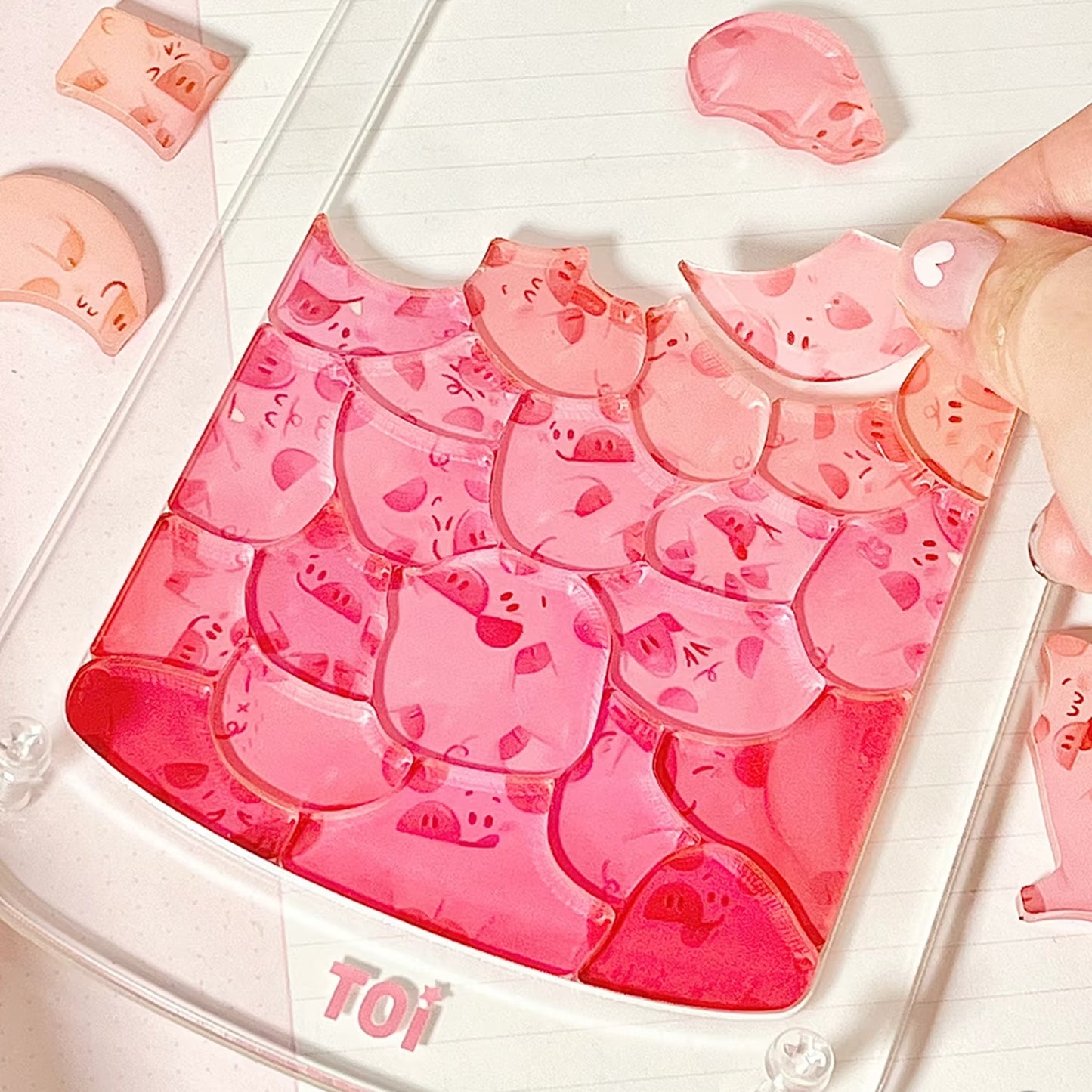 PETS IN THE BOTTLE Piggy Animal Shaped Acrylic Puzzle