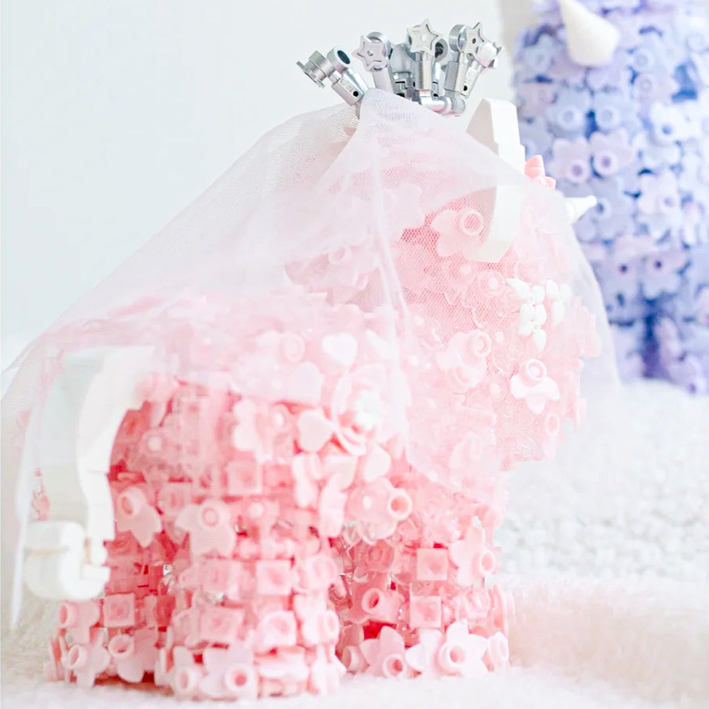 Unicorn Series Pink Fantasy Glow Display Building Block Set