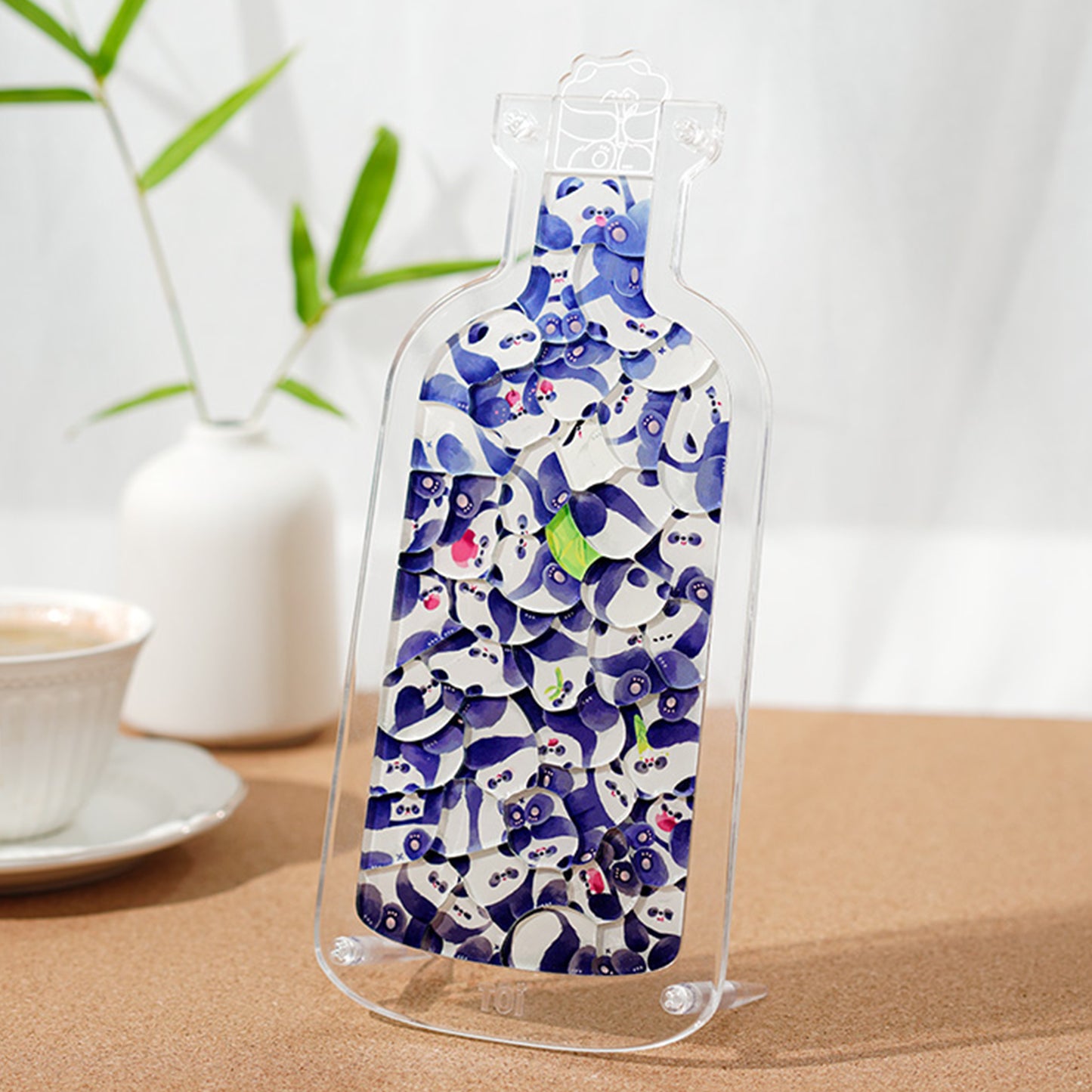 PETS IN THE BOTTLE Panda Animal Shaped Acrylic Puzzle