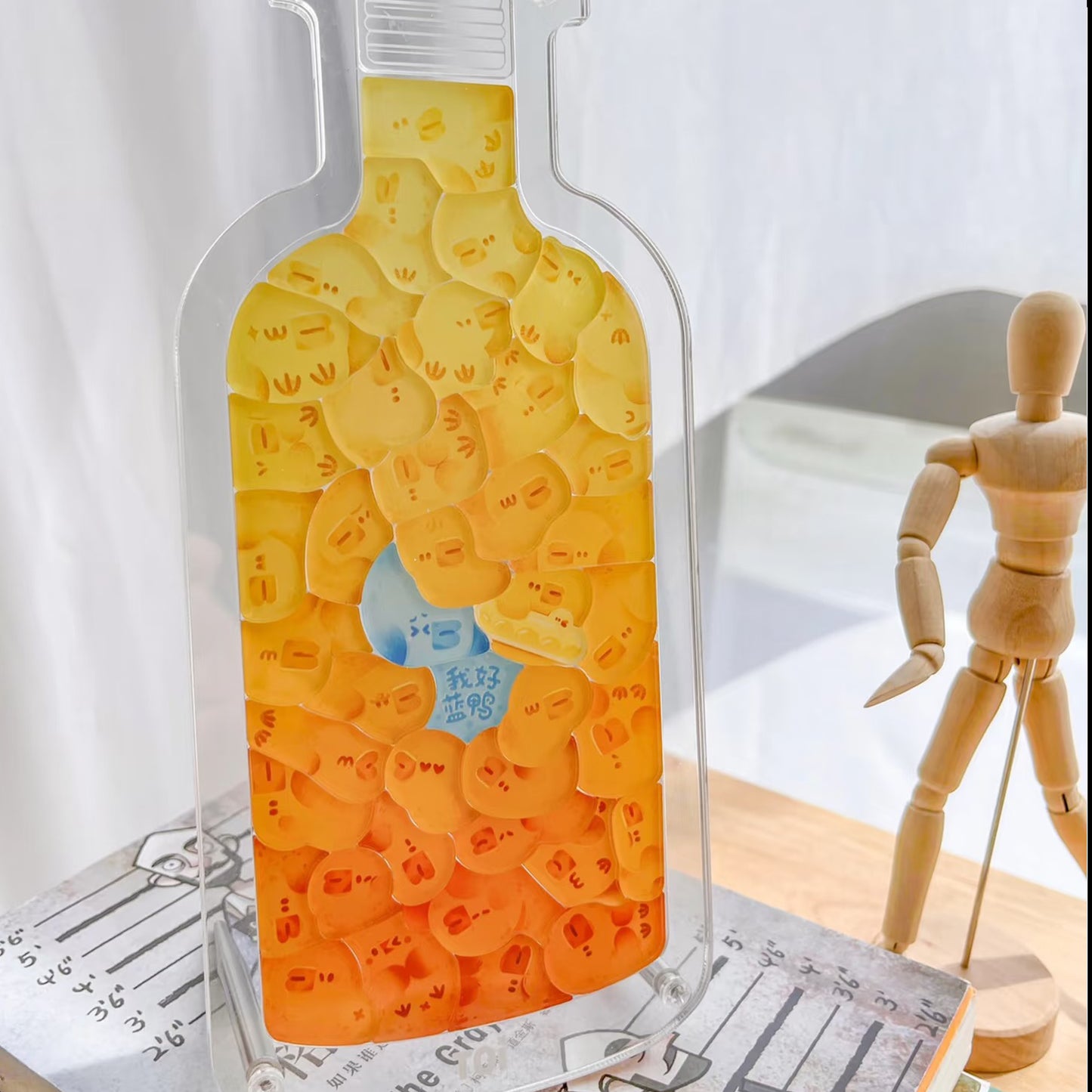 PETS IN THE BOTTLE Duckie Animal Shaped Acrylic Puzzle