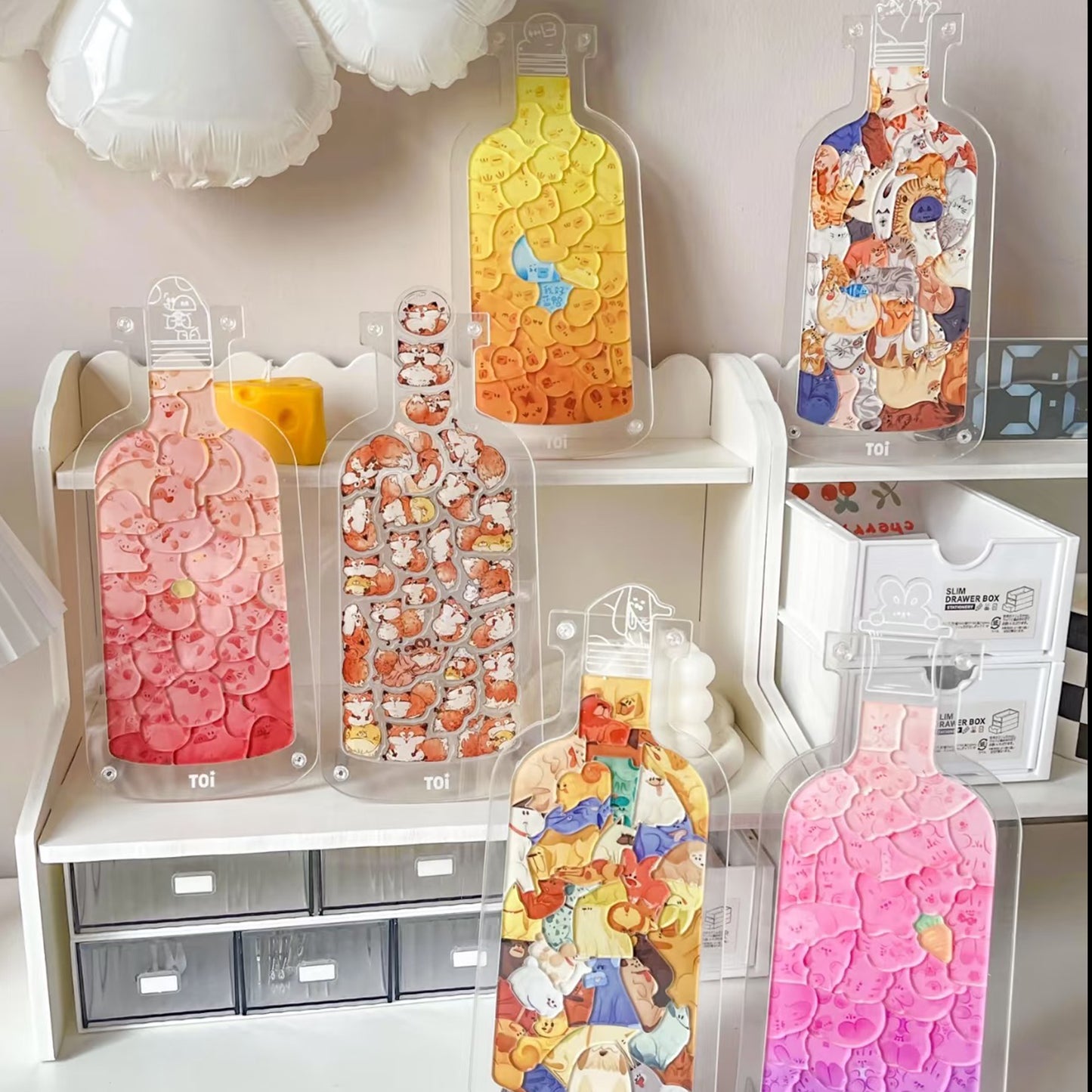 PETS IN THE BOTTLE Panda Hua Hua Animal Shaped Acrylic Puzzle