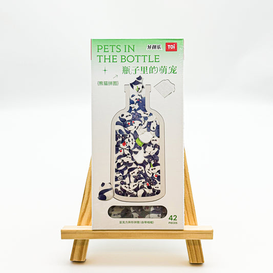 PETS IN THE BOTTLE Panda Animal Shaped Acrylic Puzzle