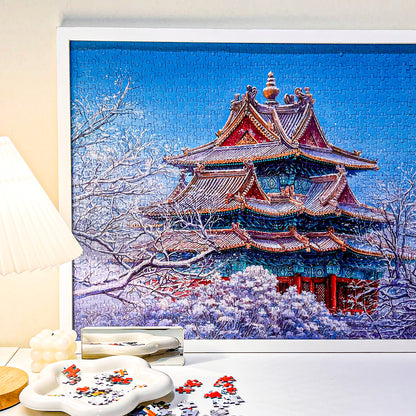 Snow Scene at the Forbidden City Corner Tower 1000 Piece Jigsaw Puzzle
