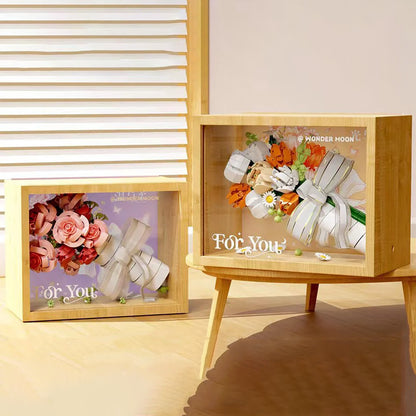 For You Series Light and Radiance Building Block Tulip Bouquet Display Set