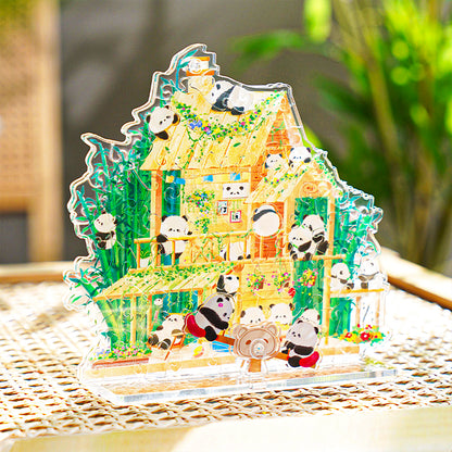 Panda Bamboo House Seesaw 72 Piece Acrylic Puzzle
