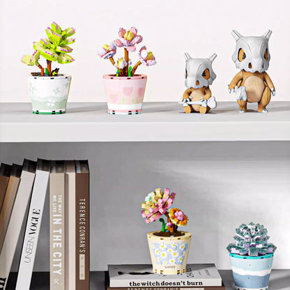 Healing Series Graptopelaum Paraguayense Succulent Plant Display Building Block Set