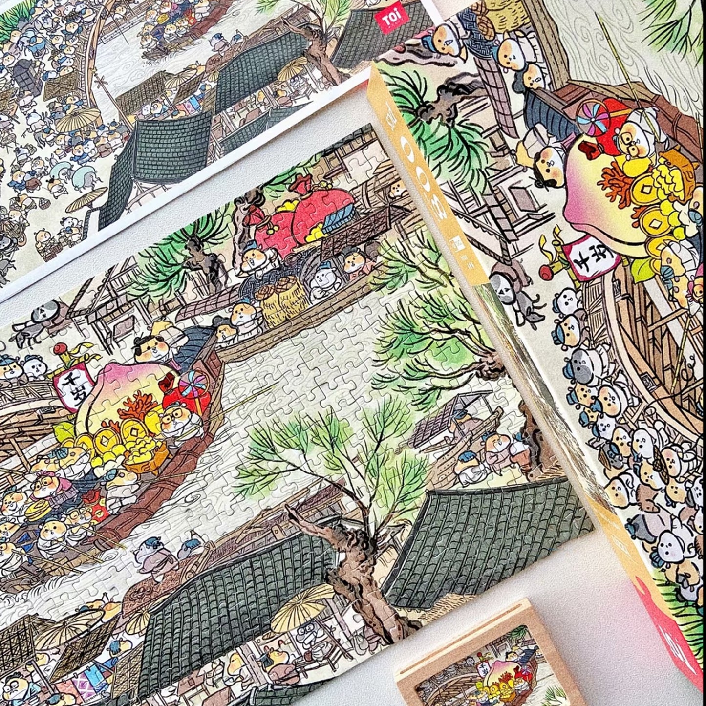 Cute hamster Along the River During the Qingming Festival 1000 Piece Jigsaw Puzzle