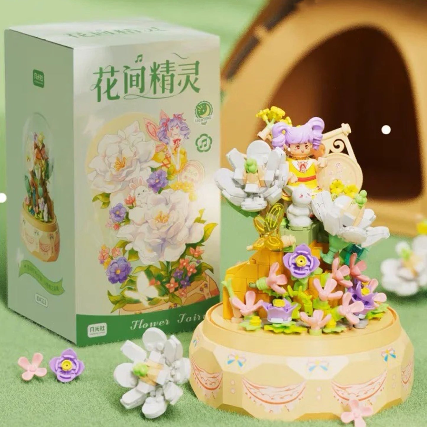 Flower Fairy Small Particle Building Block Music Box