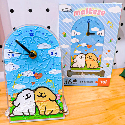 Maltese Sweet Memories Acrylic Puzzle-DIY Unique Clock