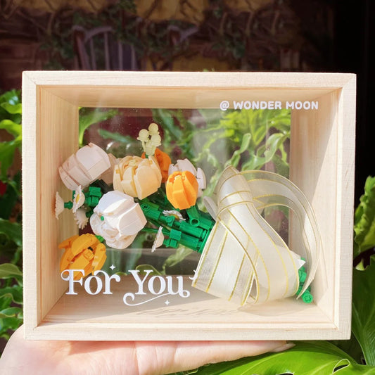 For You Series Light and Radiance Building Block Tulip Bouquet Display Set