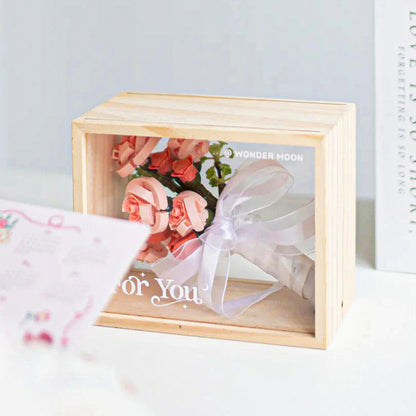 For You Series Warm and Gentle Building Block Rose Bouquet Display Set