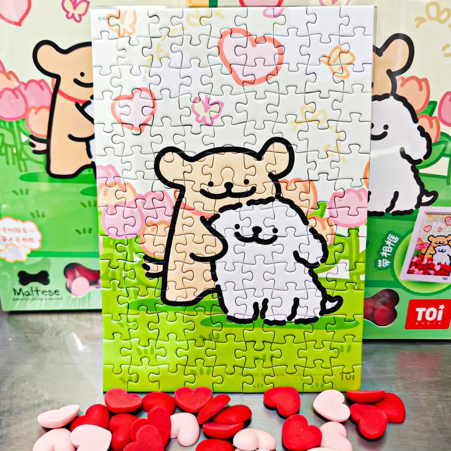Maltese Puppy Loves You Acrylic Puzzles