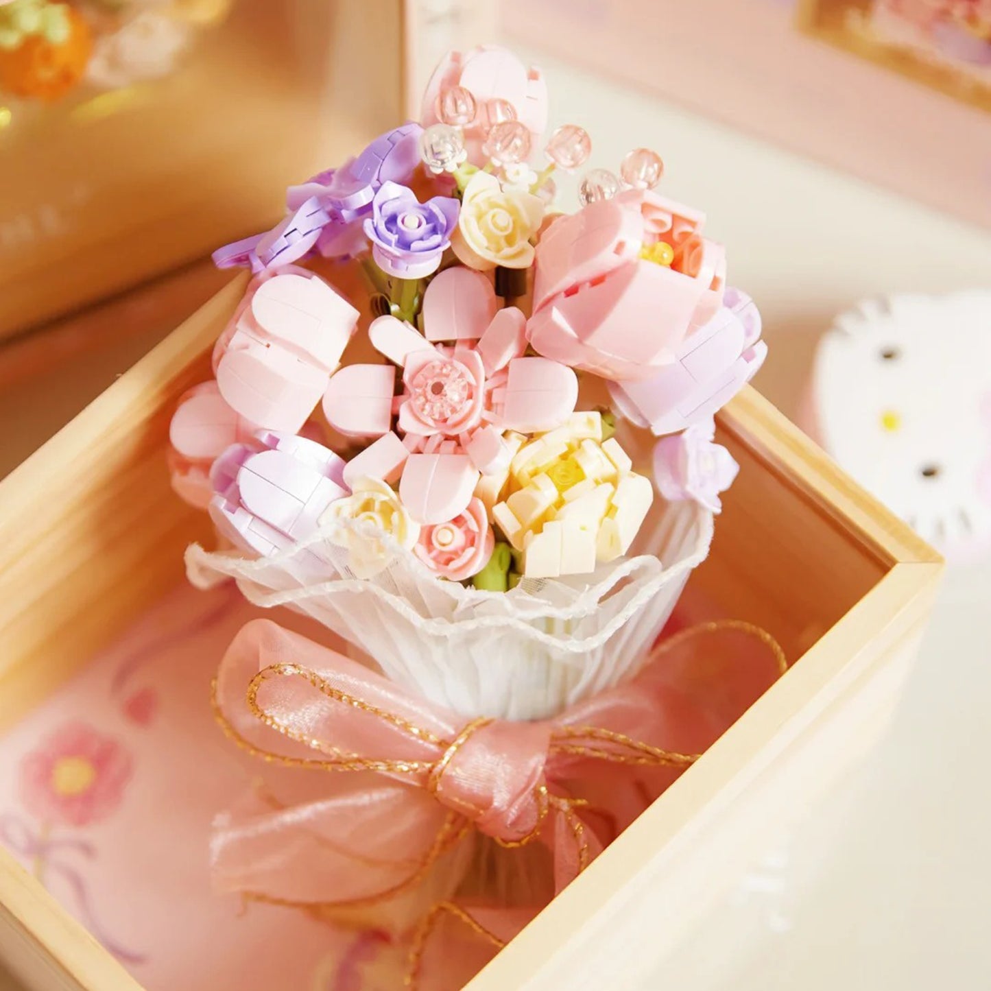 For You Series Vibrant Blooms Building Block Flower Bouquet Display Set