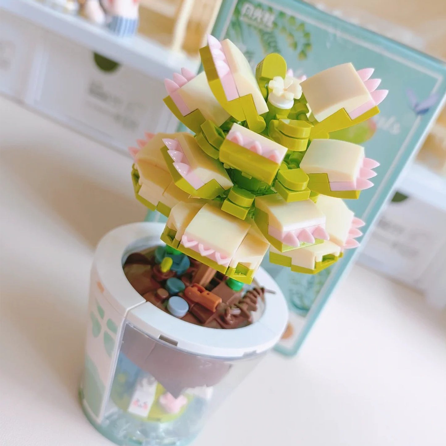 Healing Series Bear Paw Succulent Plant Display Building Block Set