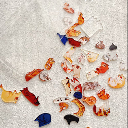 PETS IN THE BOTTLE Cats Animal Shaped Acrylic Puzzle