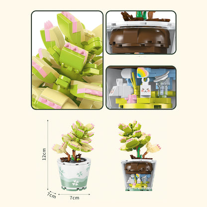 Healing Series Bear Paw Succulent Plant Display Building Block Set