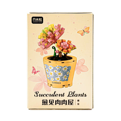 Healing Series Graptopetalum Amethystinum Succulent Plant Display Building Block Set