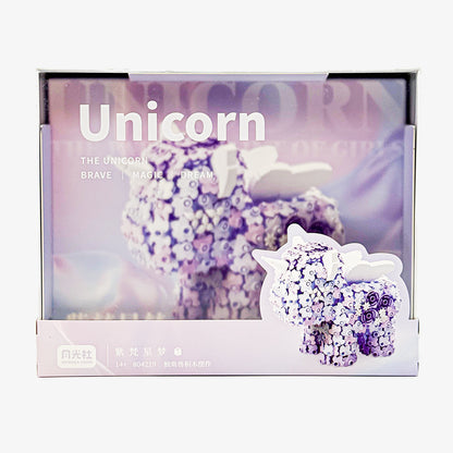 Unicorn Series Purple Starry Dream Display Building Block Set