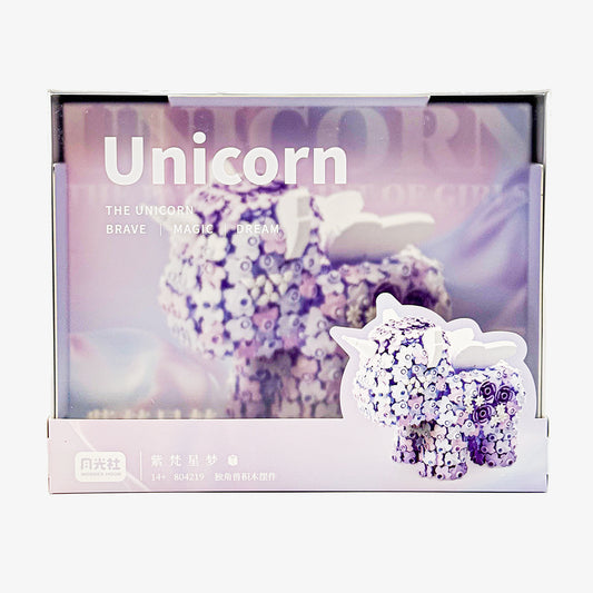 Unicorn Series Purple Starry Dream Display Building Block Set