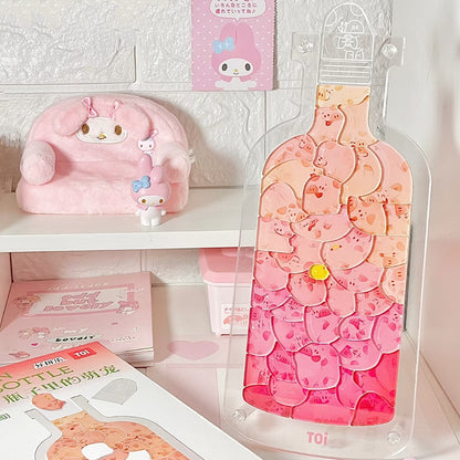 PETS IN THE BOTTLE Piggy  Animal Shaped Acrylic Puzzle